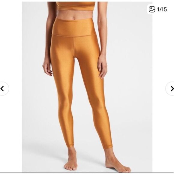 Athleta Pants - Athleta Elation Shine Tights Gold M